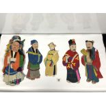 FOURTEEN CHINESE SILK CUT OUT FIGURES