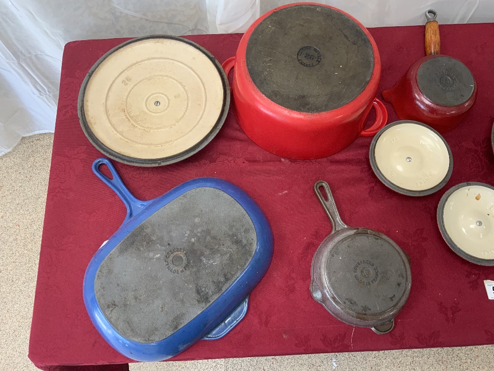 LE CRUSET CASSEROLE POT, TWO SAUCEPANS AND DISHES, FRYING PAN ETC - Image 5 of 6