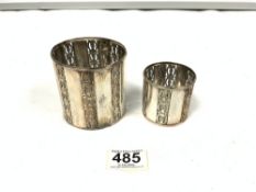 TWO WMF SILVER PLATED CYLINDRICAL VASES, 8.5 X 8.5CMS