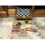 ORIENTAL CHESS/GAMES BOARD AND VINTAGE - CHESS SET, DOMINOS, DRAUGHTS ETC