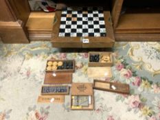 ORIENTAL CHESS/GAMES BOARD AND VINTAGE - CHESS SET, DOMINOS, DRAUGHTS ETC