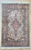 SILK AND WOOL PERSIAN RUG, 192 X 120CMS