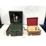 VINTAGE RAMBLER PORTABLE RADIO, AND A VINTAGE DECCA PORTABLE WIND-UP GRAMOPHONE