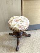 VICTORIAN WALNUT REVOLVING PIANO STOOL