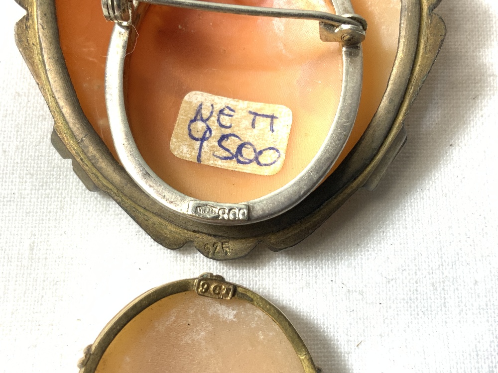 THREE VICTORIAN CAMEO'S, 9CT GOLD AND ONE SILVER WITH ONE OTHER - Image 5 of 5