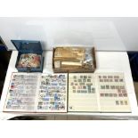 TWO STAMP ALBUMS CONTAINING WORLD STAMPS AND A QUANTITY OF LOOSE STAMPS