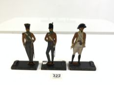 THREE HAND-PAINTED MODELS OF SOLDIERS 29 FOOT AND TWO 36 FEET BY E. V. HOWELL STAINES