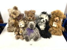 A QUANTITY OF CHARLIE BEARS SOFT TOYS