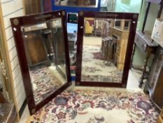 A PAIR OF EMPIRE STYLE BEVELLED WALL MIRRORS, 76 X 106CMS