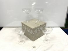 SET OF FOUR FLUTED CHAMPAGNE COUPERS - BY TRULY IN ORIGINAL BOX