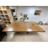 LARGE ROSEWOOD EXTENDING DINING TABLE ON CHROME LEGS, 244 - FULLY EXTENDED