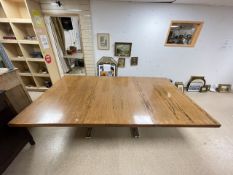 LARGE ROSEWOOD EXTENDING DINING TABLE ON CHROME LEGS, 244 - FULLY EXTENDED