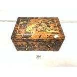 VICTORIAN TORTOISE SHELL VANITY BOX, WITH THREE DRAWERS AND FITTED INTERIOR (A/F), 30 X 14CMS