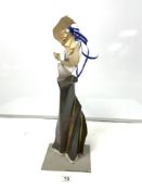 A TIMO SOLIN CUT METAL SCULPTURAL FIGURE SIGNED AND DATED 87