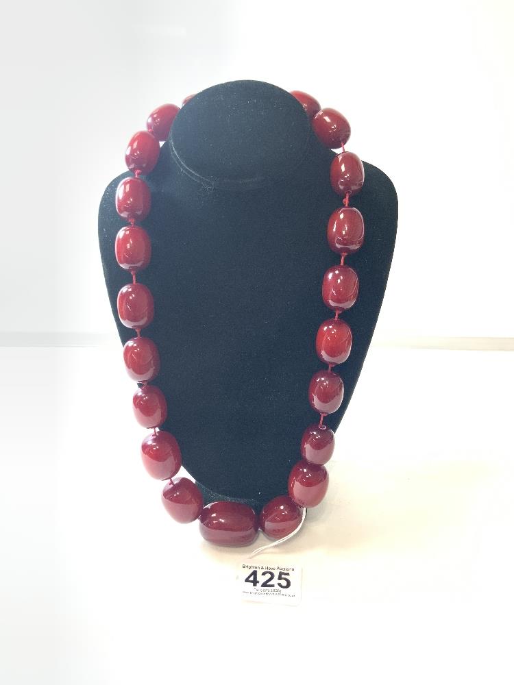 LARGE CHERRY AMBER STYLE NECKLACE