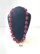 LARGE CHERRY AMBER STYLE NECKLACE