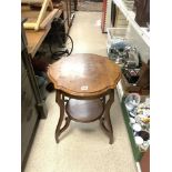 EDWARDIAN MAHOGANY-SHAPED TWO-TIER OCCASIONAL TABLE, 56 X 70CMS