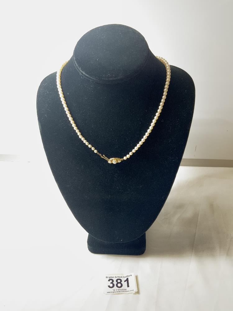 375 GOLD CLASP WITH SEED PEARL NECKLACE