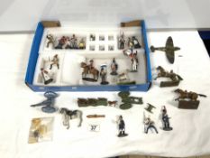 QUANTITY OF DEL PRADO MILITARY LEAD SOLDIER FIGURES AND CANON CARRIAGES