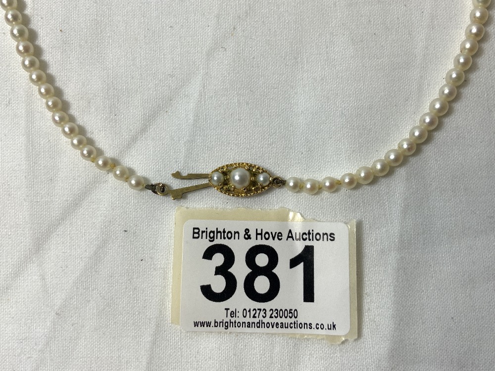 375 GOLD CLASP WITH SEED PEARL NECKLACE - Image 3 of 4