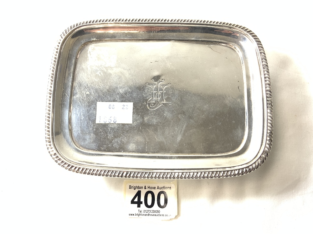 HALLMARKED SILVERED TRAY ON FEET, 16 X 12CMS, LONDON 1903,192 GRAMS - Image 5 of 5