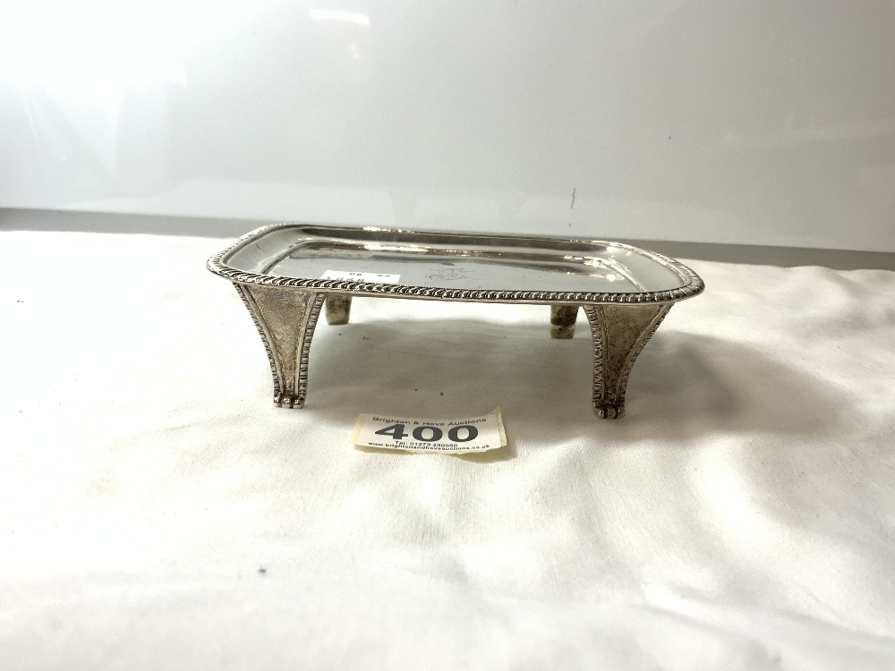 HALLMARKED SILVERED TRAY ON FEET, 16 X 12CMS, LONDON 1903,192 GRAMS - Image 4 of 5