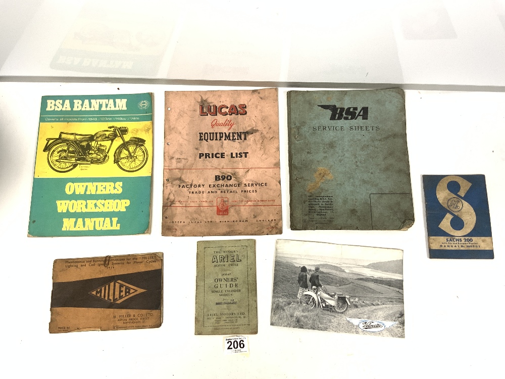 VINTAGE MOTORCYCLE BOOKLETS AND MANUALS FOR, MATCHLESS, BSA, ARIEL, TRIUMPH, AND MORE, LUCAS - Image 5 of 5