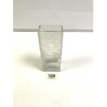 ROSENTHALL STUDIO LINE - BJORN WINBLAD ETCHED GLASS RETANGULAR VASE, 19CMS
