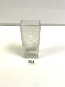 ROSENTHALL STUDIO LINE - BJORN WINBLAD ETCHED GLASS RETANGULAR VASE, 19CMS