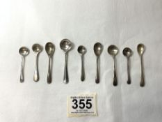 QUANTITY OF HALLMARKED SILVER MUSTARD SPOONS INCLUDES GEORGIAN SILVER