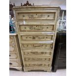 CHINOISERIE SECRETAIRE CHEST OF DRAWERS WITH GILT MOUNTS, 80 X 44 X 146CMS