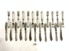 24-PIECE FISH KNIVES AND FORKS - HANDLES STAMPED 800