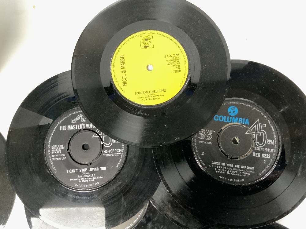 TWO RECORD BOXES CONTAINING 45RPM RECORDS - ELVIS PRESLEY, BILLY FURY, SHIRLEY BASSEY AMD MANY MORE - Image 7 of 8
