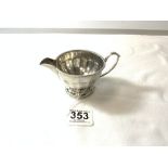 HALLMARKED SILVER CIRCULAR PANELLED MILK JUG 1932 ART DECO PERIOD, 106 GRAMS