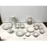 SUSIE COOPER - CORINTHIAN PATTERN FOURTEEN-PIECE COFFEE SET, AND A ROSENTHALL FLORAL PATTERN