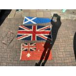 UNION JACK FLAG 86 X 180CMS AND TWO OTHER FLAGS