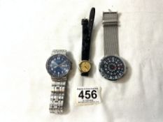 A CITIZEN ECO-DRIVE GENTS STEEL WRIST WATCH, A PAIDU GENTS STEEL WRIST WATCH, AND A LADIES CITIZEN