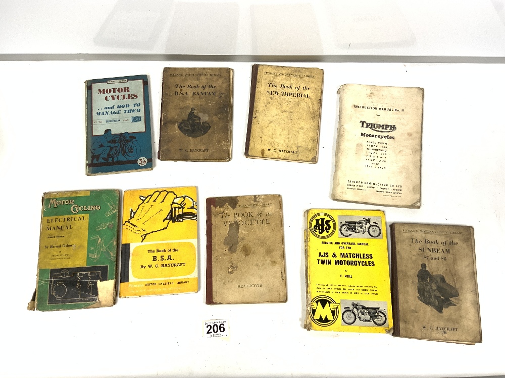 VINTAGE MOTORCYCLE BOOKLETS AND MANUALS FOR, MATCHLESS, BSA, ARIEL, TRIUMPH, AND MORE, LUCAS - Image 3 of 5