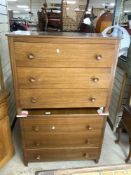 A PAIR OF GORDON RUSSELL WORKSHOPS, THREE DRAWER CHESTS WITH TURNED HANDLES, 90 X 48 X 72CMS