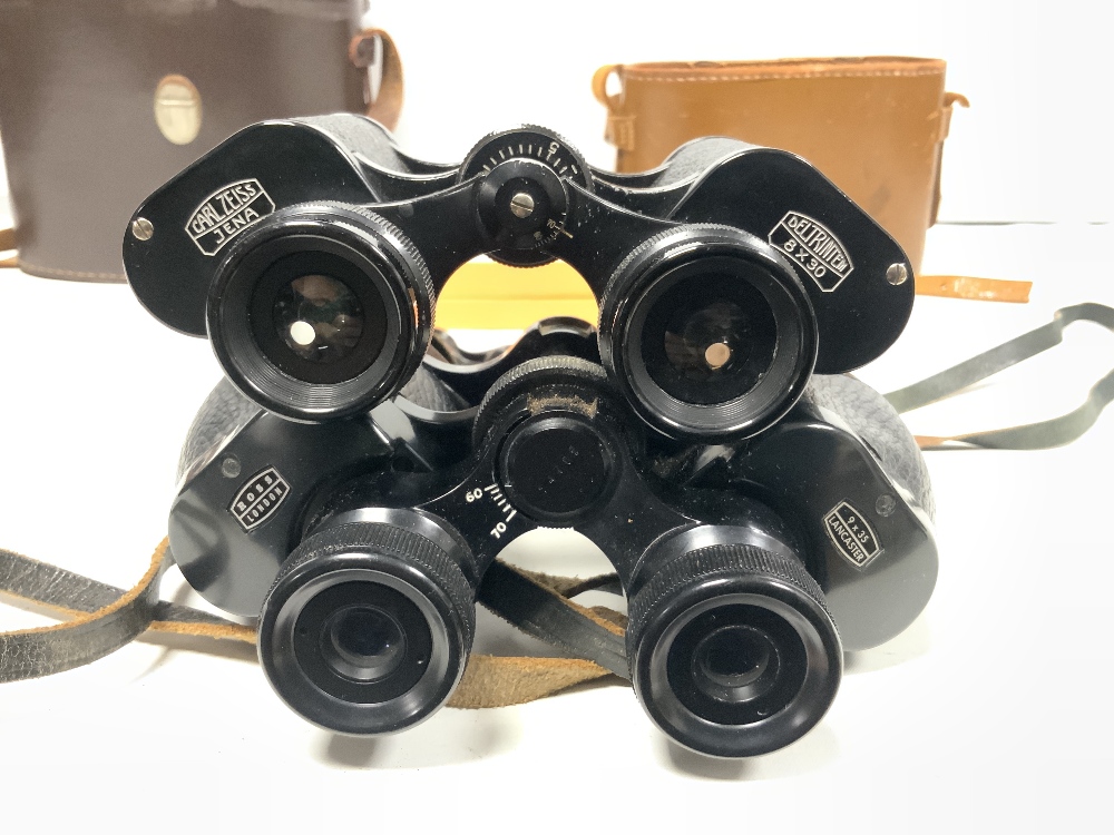 TWO PAIRS OF BINOCULARS, ROSS LONDON, 9 X 35CMS LANCASTER, AND CARL ZEISS JENA, 8 X 30CMS - Image 3 of 4