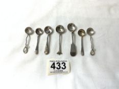 SIX HALLMARKED SILVER CONDIMENT SPOONS