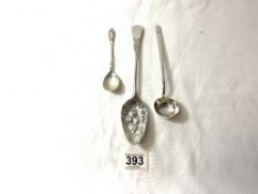 TWO HALLMARKED SILVER SPOONS, BERRY SPOONS, GEORGE SMITH III AND WILLIAM FEARN 1795 AND BIRMINGHAM