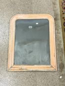 SMALL PAINTED PINK OVERMANTLE MIRROR, 56 X 70CMS