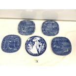 FOUR RORSTRAND - SWEDEN LIMITED EDITION COLLECTORS CHRISTMAS PLATES, 1976, 78, 79, 80, AND A