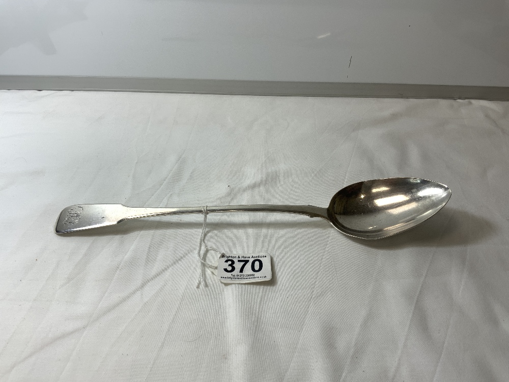 RARE HALLMARKED SILVER GEORGE III SERVING SPOON, 30CMS EXETER BY WILLIAM WOODMAN, 96 GRAMS