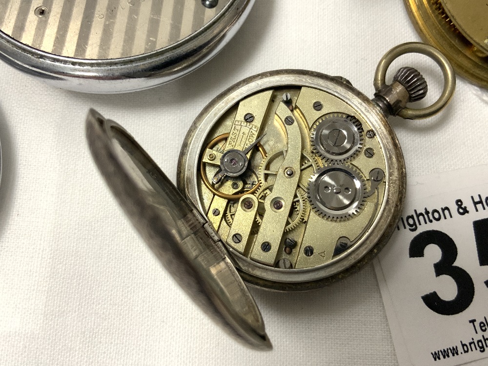 HALLMARKED SILVER POCKET WATCH (KEMP BROS BRISTOL) WITH A 925 SILVER FOB WATCH AND AN INGERSOL - Image 8 of 10