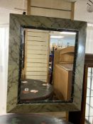 FAUX MARBLE EFFECT WALL MIRROR, 90 X 110CMS