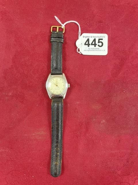 A GENTLEMAN'S 1940'S STAINLESS STEEL OYSTER ROLEX PERPETUAL BUBBLE BACK WRISTWATCH