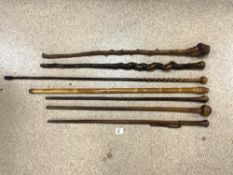 MIXED WALKING CANES, SHILLELAGH AND MORE