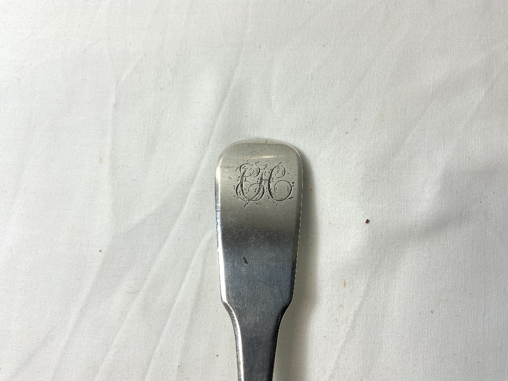 RARE HALLMARKED SILVER GEORGE III SERVING SPOON, 30CMS EXETER BY WILLIAM WOODMAN, 96 GRAMS - Image 2 of 4